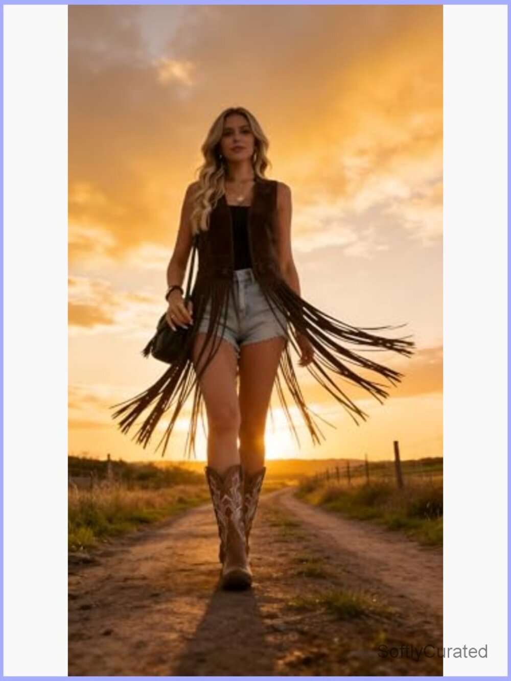 Sleeveless Faux Suede Tassel Vest Open Front Fringe Cardigan Western Cowgirl - Picture 3 of 7